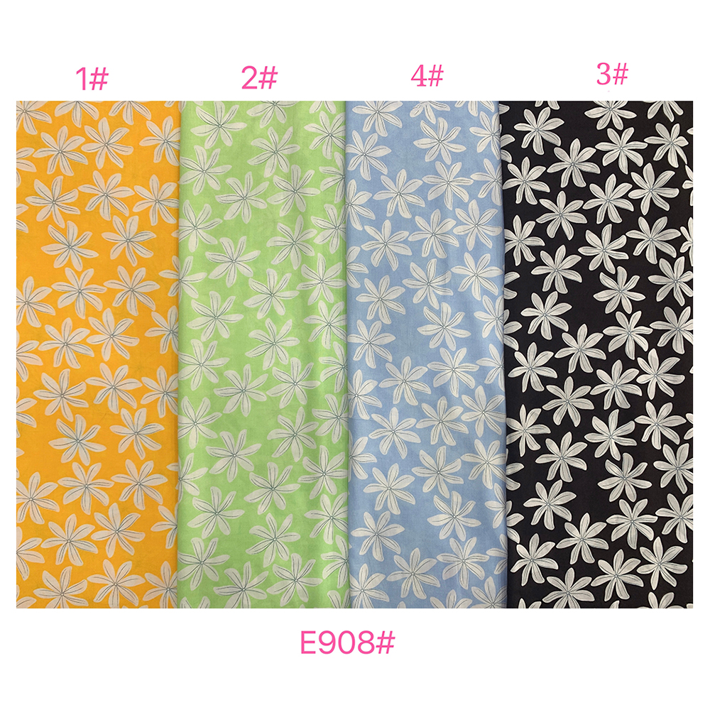 2020 latest stock lot soft  many color viscose printed simple floral poplin rayon fabric