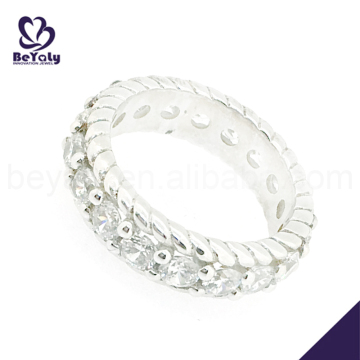 Fine quality simple silver shiny stones jewelry