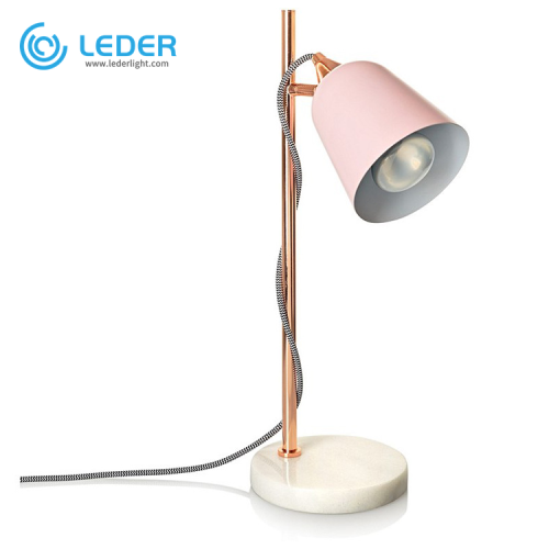 LEDER liten metallbordslampa