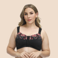 soutien-gorge sexy à fermeture sur le devant et broderie taille plus