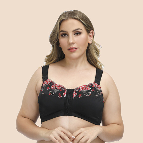 sutiã sexy plus size bordado com fecho frontal