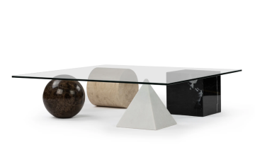 Luxury Square Glass Marble Legs Coffee Center Table