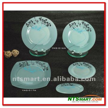 Decal Glass Plate with Flower,Decal Glassware