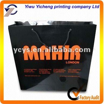 Recycle paper charcoal printed bag