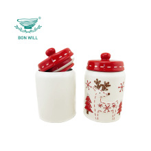 Stitch Embossed Reindeer Ceramic Airtight Canister