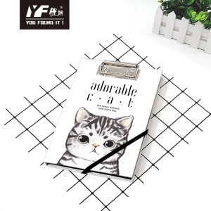 Custom adorable cat style cute A5 clipboard binding loose leaf notebook hardcover diary