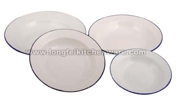 Enamel soup plate plain