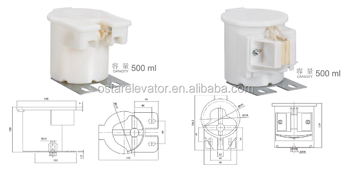 Square Elevator Oil Can Lift Guide Rail Oil Cup