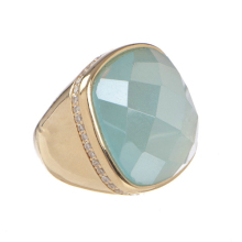 Gold plated gemstone ring for women ring with crystall
