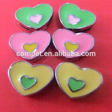 8mm diy Colored Enamel heart slide charms wholesale