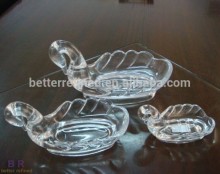 Swan glass soap dish
