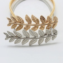 Golden Leaf Carving Metal Spring Curtain Tiebacks for Elegant Home Decoration