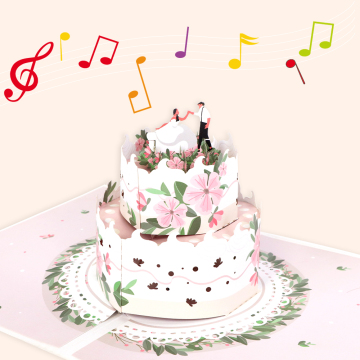 3D Wedding Cake Musical Pop Up Card