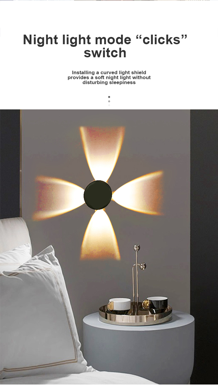 4*1W Outdoor Lights Wall Mounted Aluminum Wall Lamps Bedside Decoration Lighting For Home Hotel