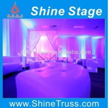 curtain stand with white wedding soft curtain