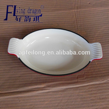 cast iron enamel coating dish pan