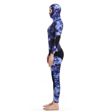 Seaskin Lady Hooded Two Pieces Jacket Camo Wetsuits