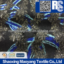 2016 Hot Sale Woven Poly Fake Flannel Emboridery Fabric For Party Dress