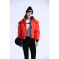 Ladies short waterproof parka with hood