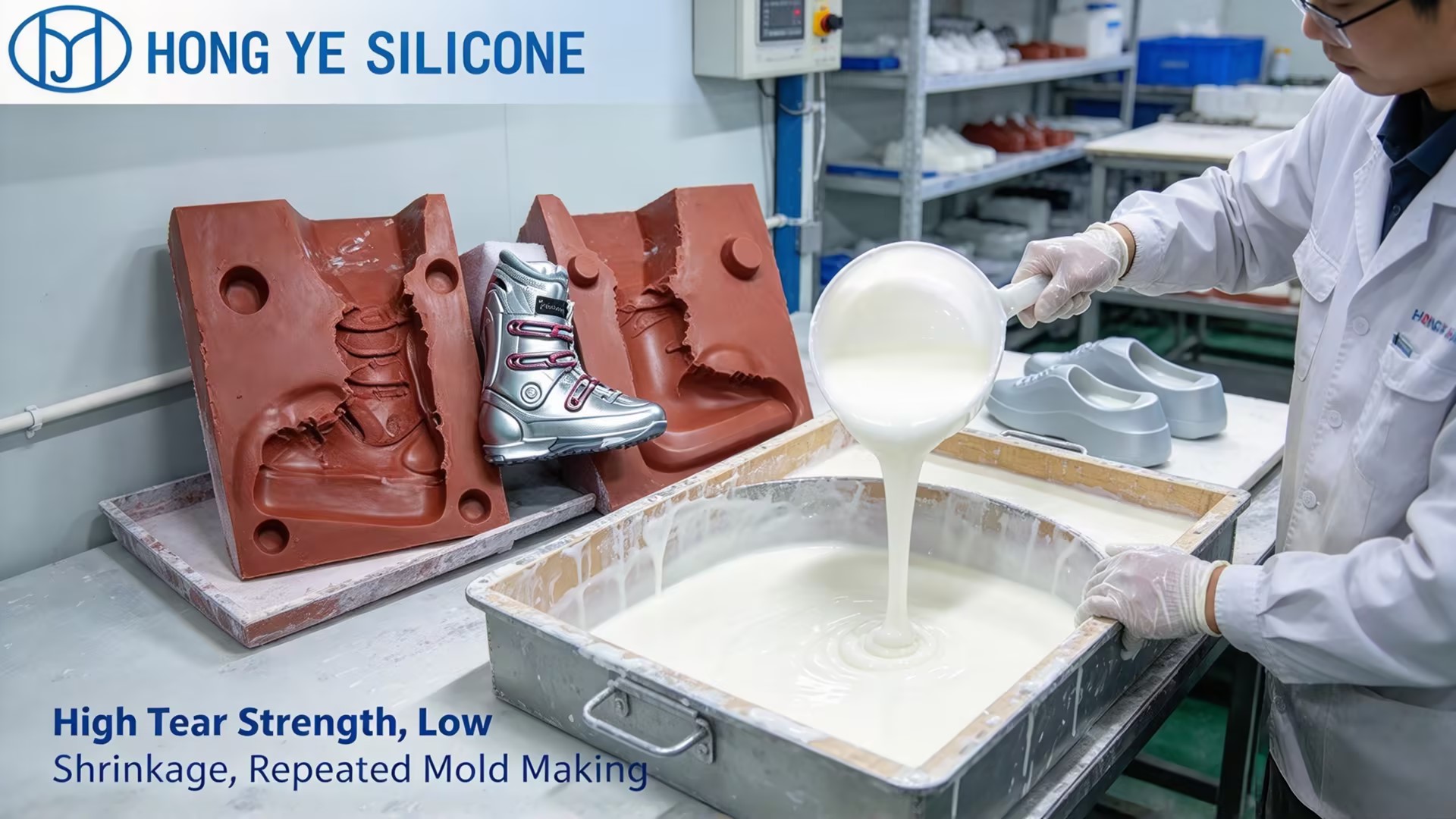 Cetakan Sepatu Karet Silikon Cair 2 Shoe Mold Liquid Silicone Rubber 2