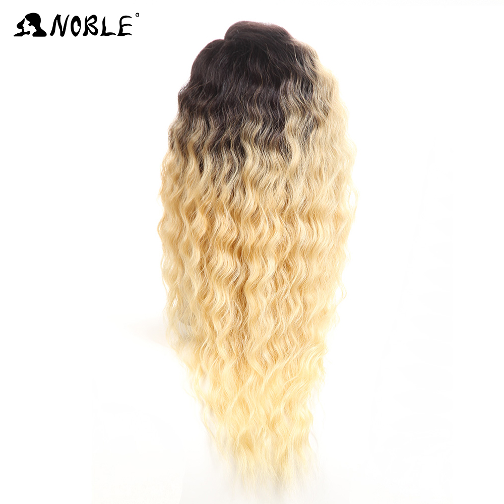 Noble gold synthetic hair high quality deep curly ombre color hair fashion lace front wig