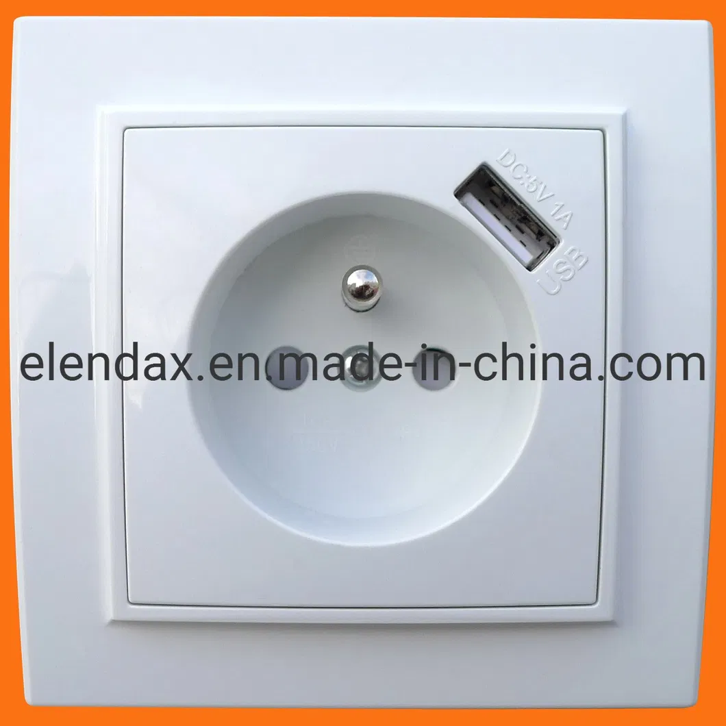 Европейский тип — настенная розетка с USB-разъемом, одобренная CE — (F8810)