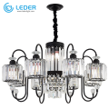 Lampes de lustre en cristal noir LEDER