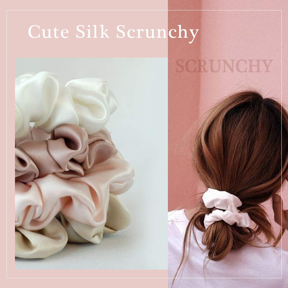 100% Silk Scrunchie Hair scrunchies Elastic Hair Tie