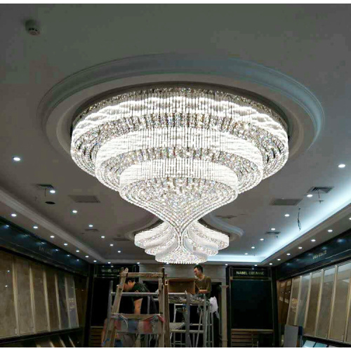 Candelera de cristal de lujo de hotel grande y personalizado moderno