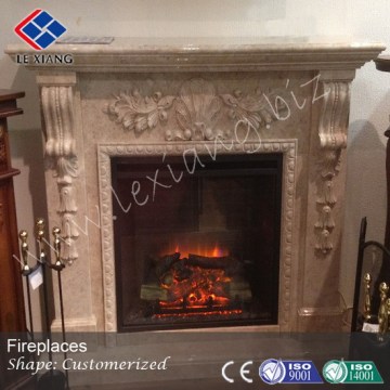 Natural granite and marble fireplace