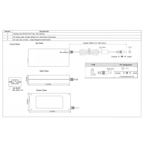 Ac Dc Adapter 24V 3.75A 90W