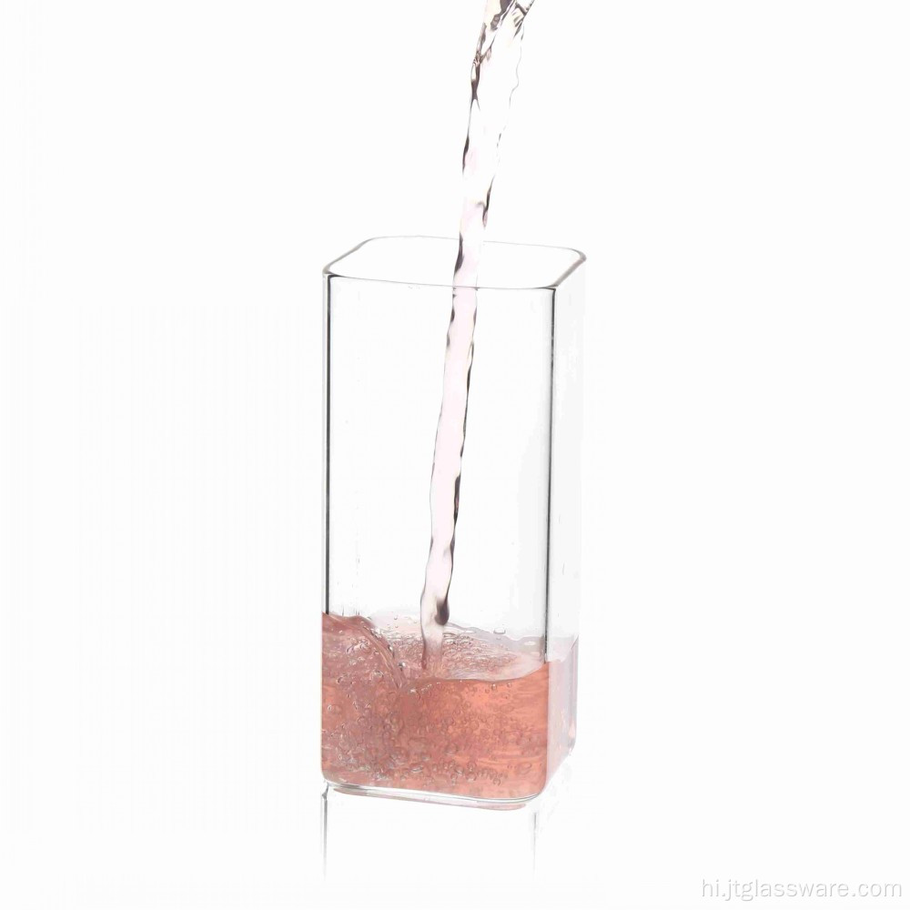 उच्च बोरोसिलिकेट स्क्वायर ग्लास कप