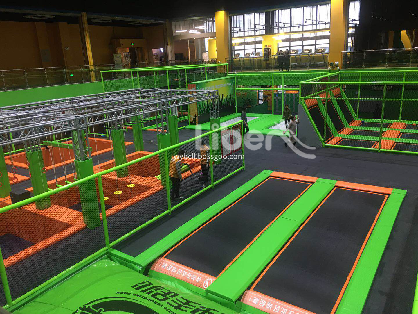 big slide wih trampoline park