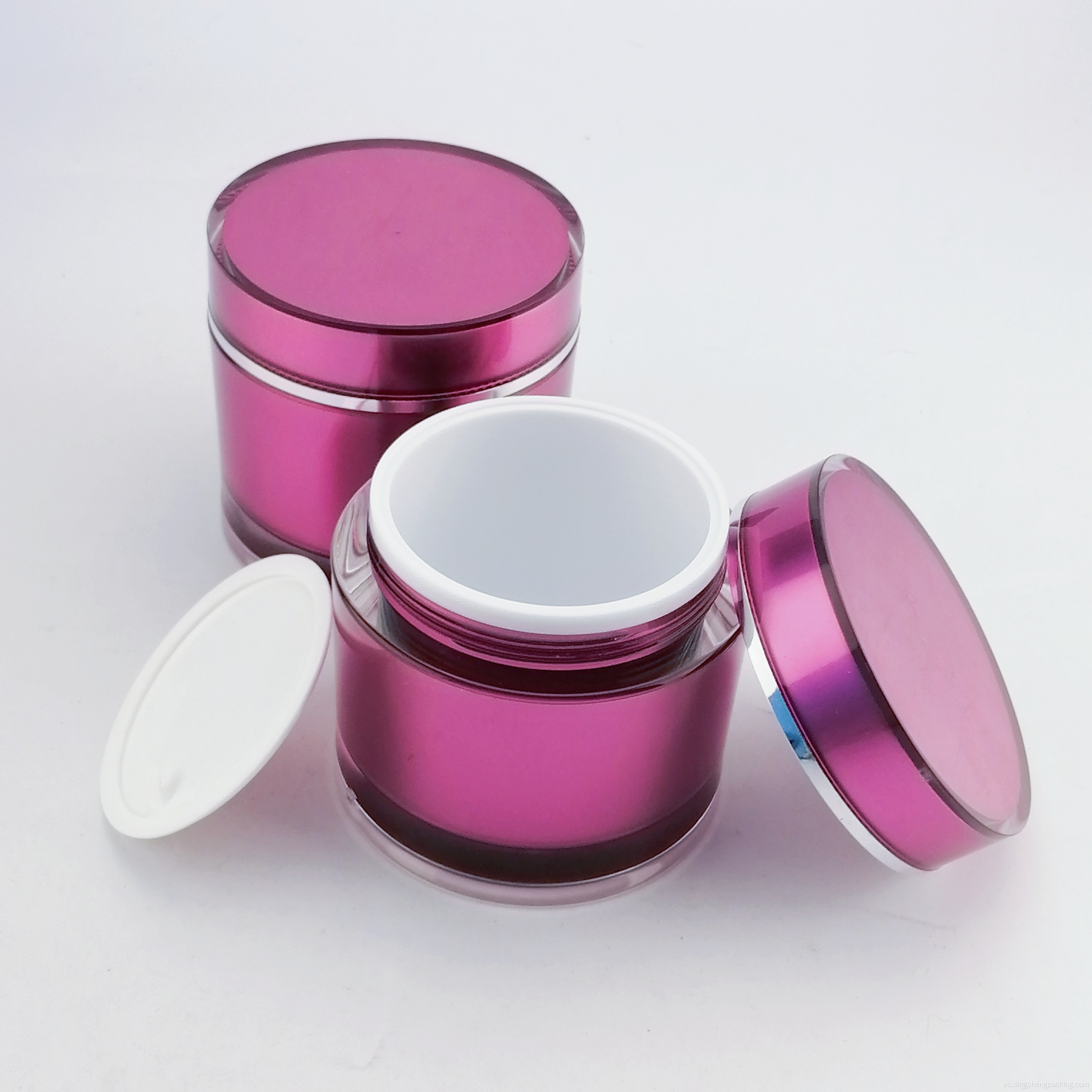 Jarra de cosmética de lujo jarra acrílica recipiente de crema acrílico de plástico personalizado