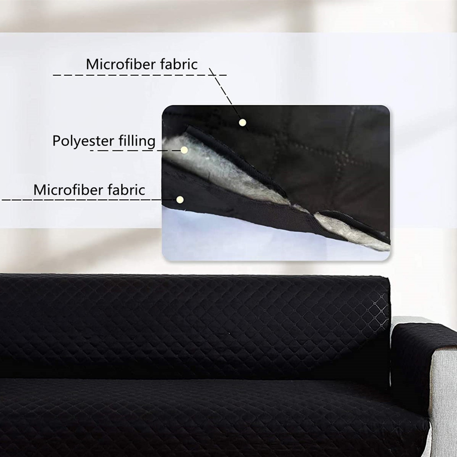 Microfiber fabric waterproof love seat sofa cover couch cover for furniture protector