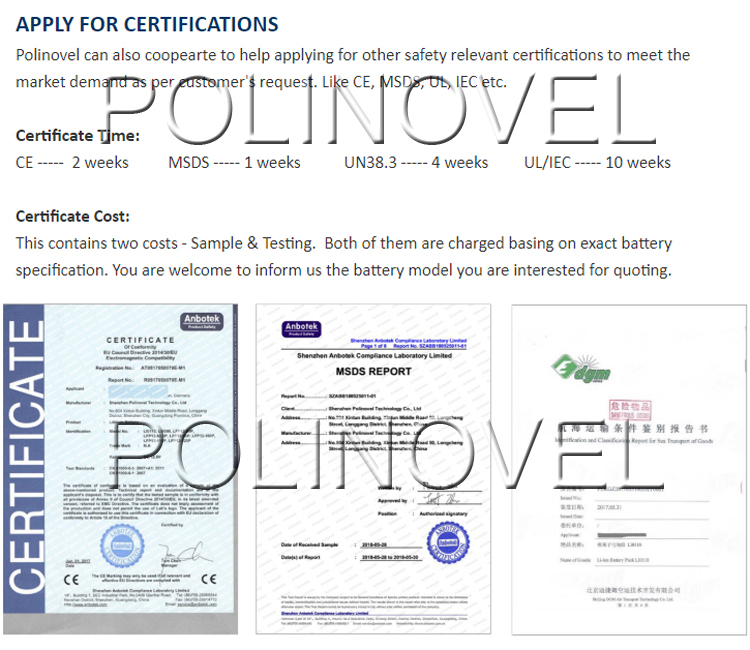 Polinovel 120 Ah Lithium Solar Li Ion Li-ion 12v 120ah Lifepo4 Battery Pack