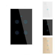 220V US Smart Life Home WiFi Wireless Glass Crystal Panel Wall Switch - Touch Sensor LED Light Switch