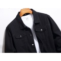 Высококачественная мужская черная джинсовая куртка оптом на заказ