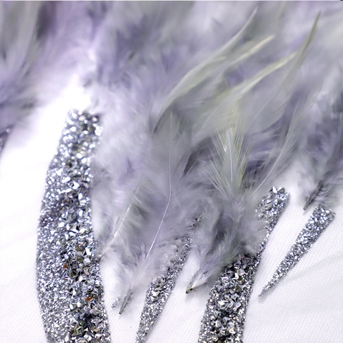 Kain Renda Buatan Tangan Tulip Feather Glitter Lace