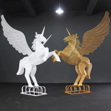 Ironwork mesh unicorn wedding decoration item