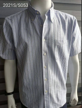 Vertical Stripes Breathable garment Men's Short Shirts?