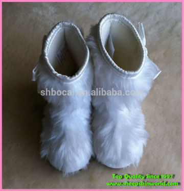 high tall faux fur baby booties and boots