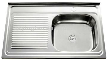 single bowl with drain board sink 8050