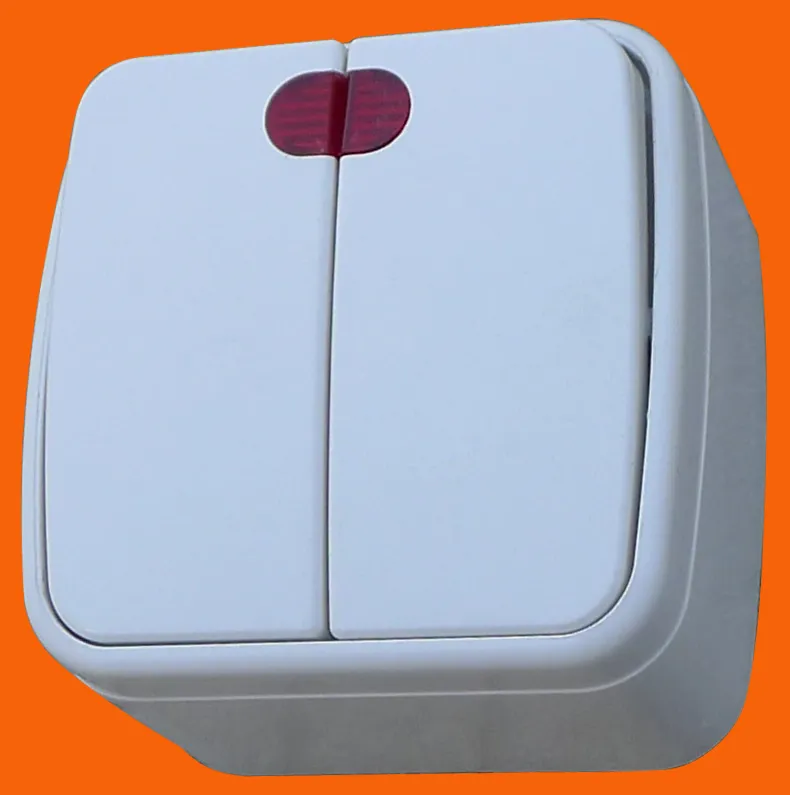 Настенный выключатель с двумя отверстиями и одним управлением в европейском стиле с подсветкой