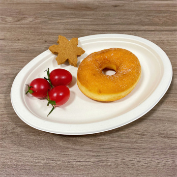 Sugarcane Fiber Biodegradable Bagasse Oval Serving Plates