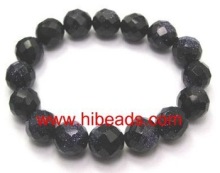 7.5" black aventurine gem beads bracelet