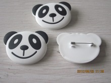 well design chinese national treasure cute panda shape soft pvc pin badge