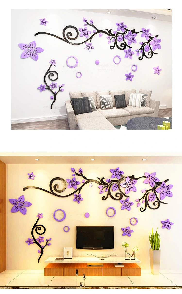 3D Acrylic Wall Stickers for Home Wedding Decoration