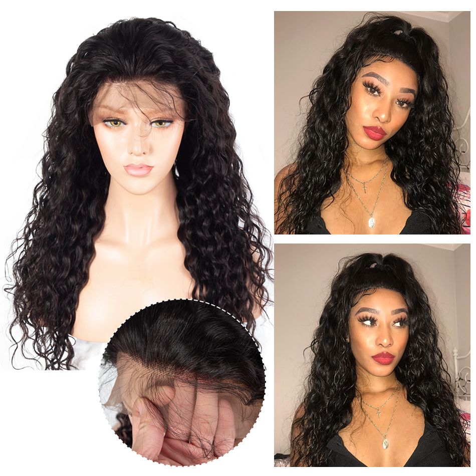 Water wave hair wigs 13*4 hair frontal transparent lace Hd lace good quality hair