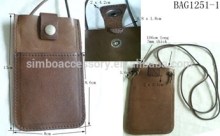 cell phone neck hanging bag/genuine leather phone bag/mobile phone bag/real leather phone bag